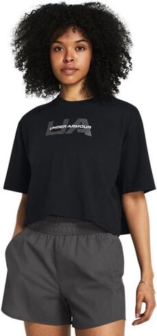 تي شيرت نسائي قصير الأكمام يحمل العلامة التجارية Boxy Crop من Under Armour - سريع الجفاف من LG in Kuwait