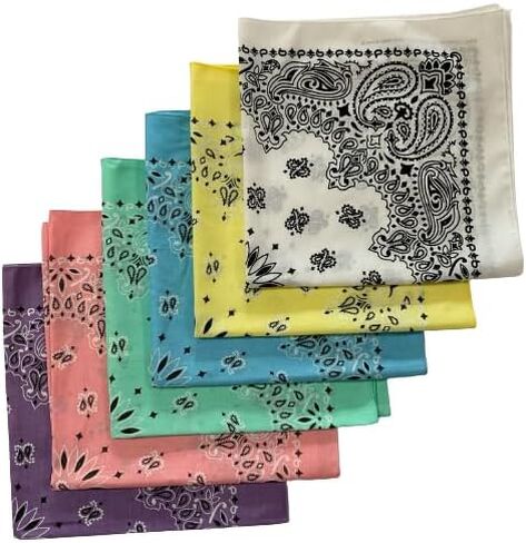 burlapfabric.com مجموعة متنوعة من 6 عبوات مصنوعة في الولايات المتحدة الأمريكية منديل بيزلي مقاس 22 بوصة 100% قطن in Kuwait