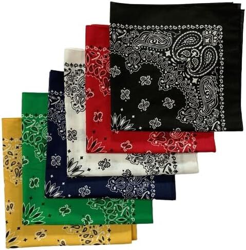 burlapfabric.com مجموعة متنوعة من 6 عبوات مصنوعة في الولايات المتحدة الأمريكية منديل بيزلي مقاس 22 بوصة 100% قطن in Kuwait