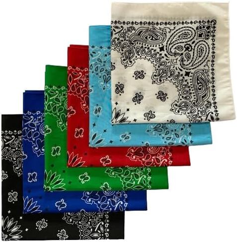 burlapfabric.com مجموعة متنوعة من 6 عبوات مصنوعة في الولايات المتحدة الأمريكية منديل بيزلي مقاس 22 بوصة 100% قطن in Kuwait