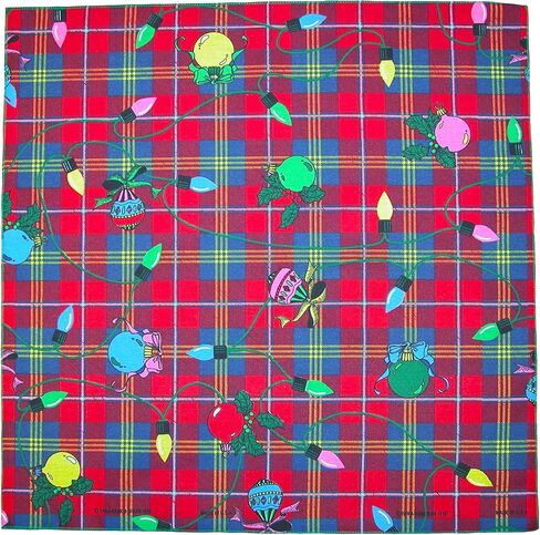 CTM Plaid Christmas Lights Holiday Bandana in Saudi Arabia