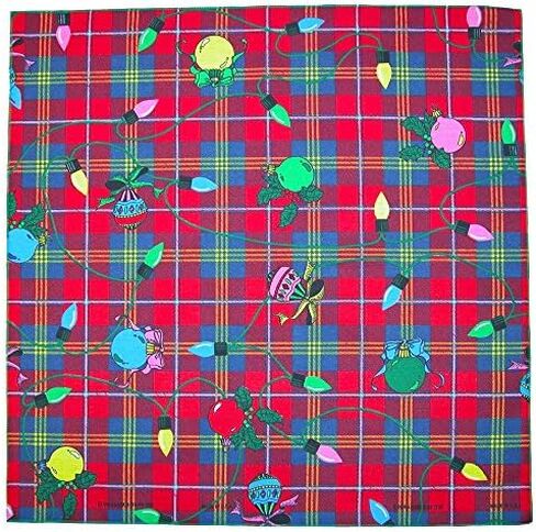 CTM Plaid Christmas Lights Holiday Bandana in Saudi Arabia