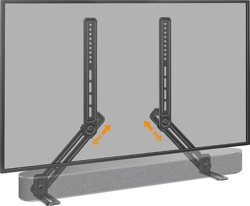 Perlegear Soundbar Mount, Sound Bar Mount with Holes/Without Holes, Soundbar Mounting Bracket Under TV up to 13.2 lbs, Non-Slip Base Holder Extends 3.5" to 6", Attach Speaker Mount to TV or Wall in Kuwait