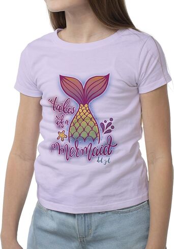 Del Sol Color Changing Youth Girls Crew Tee - Tales of a Mermaid, Lilac, Size YM in Saudi Arabia