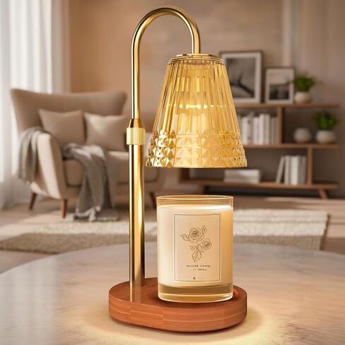 Candle Warmer Lamp with Dimmable Light & Timer, Adjustable Height Flameless Electric Wax Melter for Scented Jar Candles, Gifts for Women and Moms, Housewarming Birthday New Home Decor,Includes 2 Bulbs in Saudi Arabia
