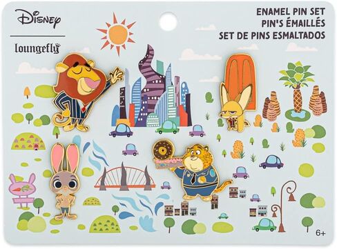 مجموعة دبابيس المينا من Loungefly Disney Zootopia مكونة من 4 قطع in Saudi Arabia