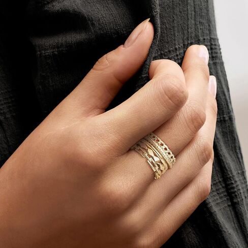 Ross-Simons 18kt Gold Over Sterling Jewelry Set: 5 Stackable Rings in Saudi Arabia