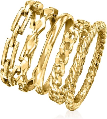 Ross-Simons 18kt Gold Over Sterling Jewelry Set: 5 Stackable Rings in Saudi Arabia