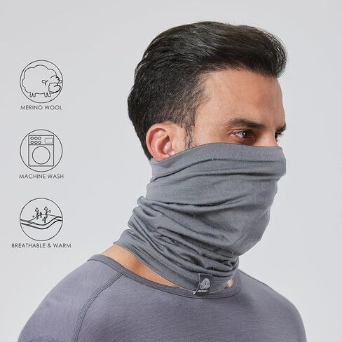 100% Merino Wool Ski Neck Gaiter Winter Neck Warmer for Women and Men in Saudi Arabia