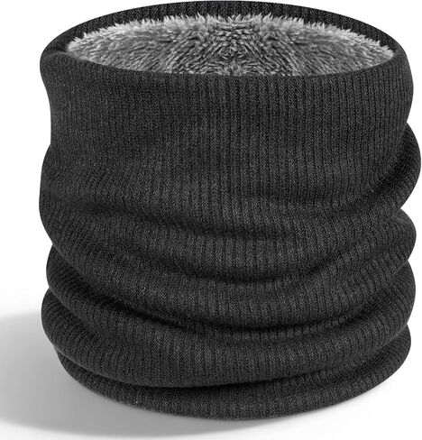 Winter Knitted Neck Gaiter for Men and Women, Windproof Warmer Neck Gaiter Thick Face Mask Cover Gear Ski Accessories for Cold Weather Outdoor Sports (Black) in Saudi Arabia
