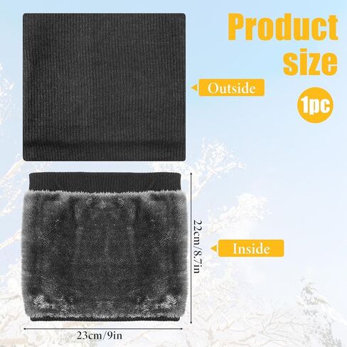 Winter Knitted Neck Gaiter for Men and Women, Windproof Warmer Neck Gaiter Thick Face Mask Cover Gear Ski Accessories for Cold Weather Outdoor Sports (Black) in Saudi Arabia