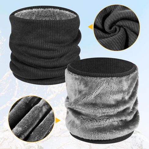 Winter Knitted Neck Gaiter for Men and Women, Windproof Warmer Neck Gaiter Thick Face Mask Cover Gear Ski Accessories for Cold Weather Outdoor Sports (Black) in Saudi Arabia