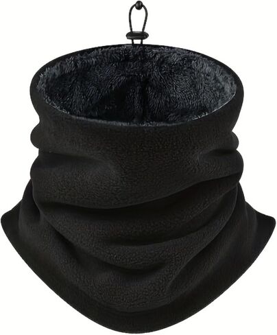 Men & Women Black 2-Pack Warm Neck Gaiter - Outdoor Cold-Weather Soft Scarf for Daily & Sports in Saudi Arabia