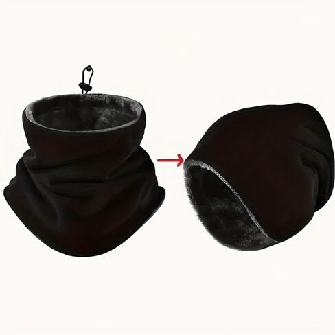 Men & Women Black 2-Pack Warm Neck Gaiter - Outdoor Cold-Weather Soft Scarf for Daily & Sports in Saudi Arabia