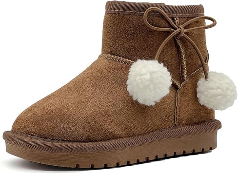 أطفال أحذية الثلوج الفتيات الفتيان في الهواء الطلق الدافئة الانزلاق على الفراء الأحذية خفيفة الوزن المضادة للانزلاق أحذية الشتاء للأطفال الصغار/الكبار in Kuwait