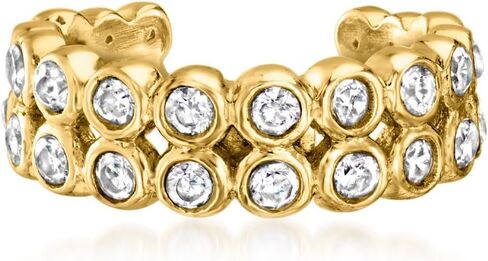 Ross-Simons 0.50 ct. t.w. Bezel-Set CZ Single Ear Cuff in 18kt Gold Over Sterling in Saudi Arabia