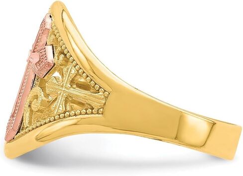 JewelryWeb 10k Solid Gold Two tone Religious Faith Cross Ring Size 7.00-Ring for Women in Saudi Arabia