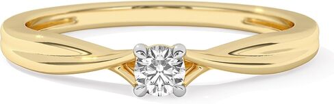 Diamond Rings for Women, Dainty Lab Grown Diamond Ring, Hypoallergenic 14K Gold Vermeil (25x Thicker Than Plated Gold Jewelry) on 925 Sterling Silver Rings, Jewelry Gift Box, 5 Years of Warranty in Kuwait
