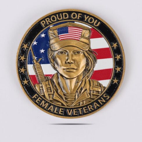 Veteran Honor Commemorative Coin - Soldier & Bald Eagle Design, Double-Sided Engraving, Honoring Our Heroes, Challenge Coin, 1.57 Inch with Protective Case in Kuwait