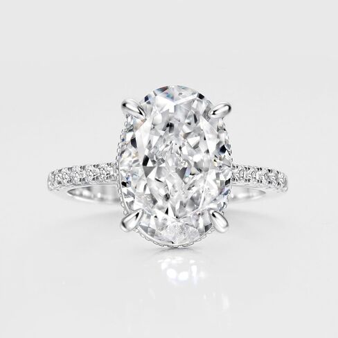 Michooyel 4.5CT Oval Cut Engagement Ring for Women Rhodium Plated Sterling Silver 5A Grade Cubic Zirconia Solitaire Women‘s Ring Promise Ring in Saudi Arabia