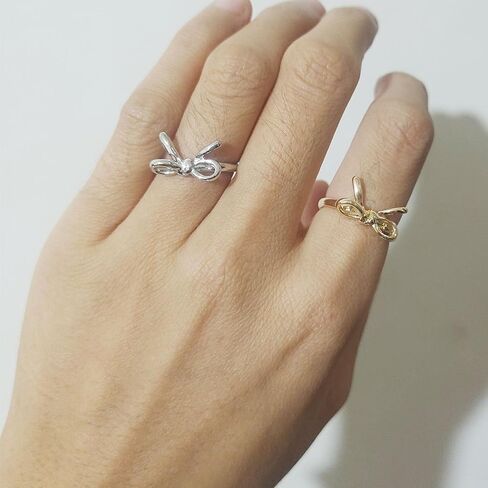 Bow Ring for Women Gold Bow Knot Ring Adjustable Open Promise Rings for Women Dainty Jewelry in Saudi Arabia