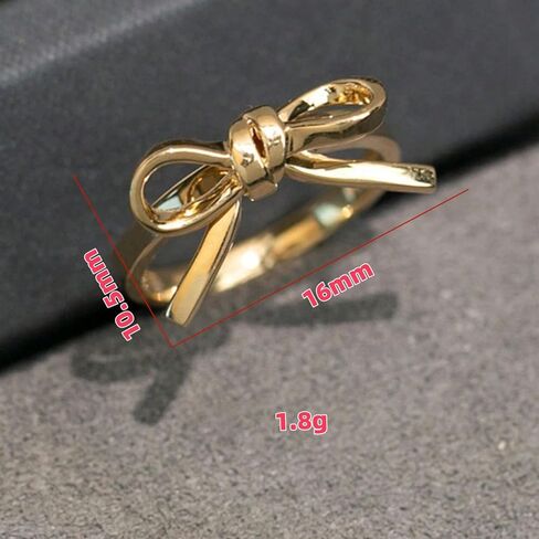 Bow Ring for Women Gold Bow Knot Ring Adjustable Open Promise Rings for Women Dainty Jewelry in Saudi Arabia