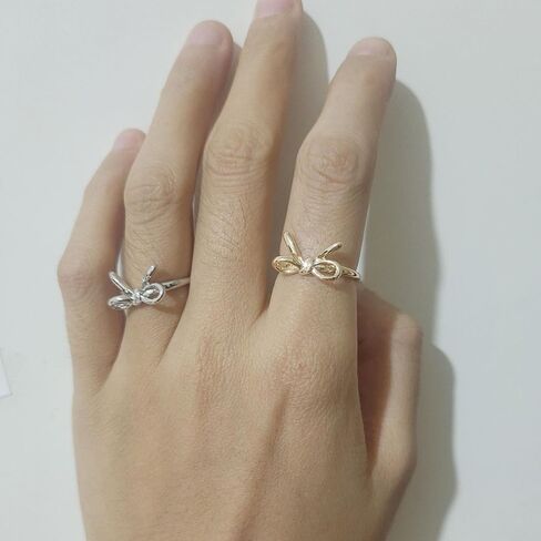 Bow Ring for Women Gold Bow Knot Ring Adjustable Open Promise Rings for Women Dainty Jewelry in Saudi Arabia