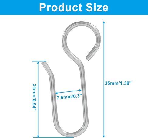 180 Pack S-Shaped Metal Curtain Track Hooks, Small Drapery Hooks Drape Pins, Ceiling Curtain Track Holders for Indoor/Shower/Window in Saudi Arabia
