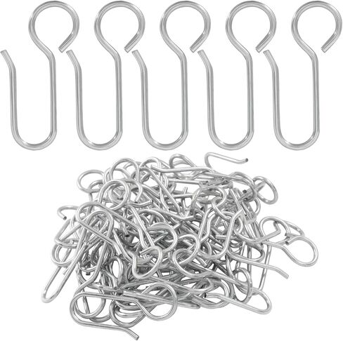 180 Pack S-Shaped Metal Curtain Track Hooks, Small Drapery Hooks Drape Pins, Ceiling Curtain Track Holders for Indoor/Shower/Window in Saudi Arabia