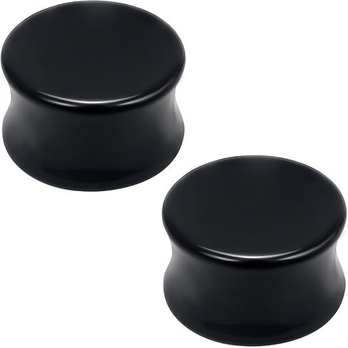 ocptiy 6G-30mm سدادات الأذن الصلبة الأنفاق للنساء الرجال مزدوجة متوهج السرج آذان قياس التوصيل نقالة المتوسع ثقب الجسم مجوهرات أسود أبيض واضح 1 زوج in Saudi Arabia