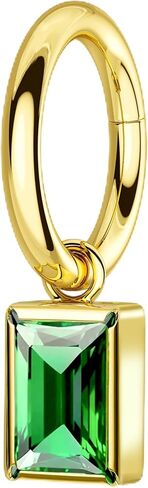COCHARM Emerald G23 Solid Titanium Belly Button Ring, 14G Clicker Gold Belly Navel Rings for Women, Surgical Steel Navel Piercing Jewelry in Saudi Arabia