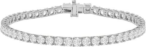 1 Carat to 20 Carat Lab Grown Diamond Four Prong Straight-Line Tennis Bracelet | 14K Yellow or White Gold Bangle Bracelet Size 7" | E-F Color and VS1-VS2 Clarity in Saudi Arabia