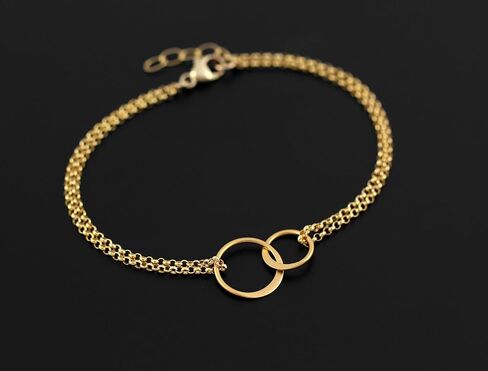 A Charmed Impression Handpicked Daughter, 2 Interlocking Circles Bracelet, Gift for Stepdaughter, Infinite Love, Bonus Daughter, Adopted Child, Silver or Gold Silver in Saudi Arabia