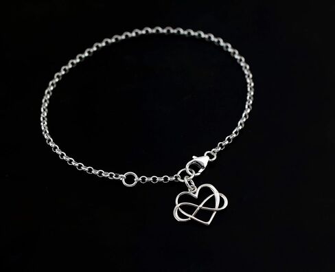 A Charmed Impression Handpicked Daughter, 2 Interlocking Circles Bracelet, Gift for Stepdaughter, Infinite Love, Bonus Daughter, Adopted Child, Silver or Gold Silver in Saudi Arabia