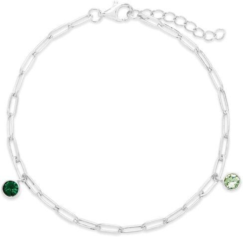 EVE'S ADDICTION Custom Gold Tone Three Stone Birthstone Beaded Bracelet (7" long + 1" extender) - Mother's Bracelet - Personalized Gift for Mom - Gifts for Mom in Saudi Arabia