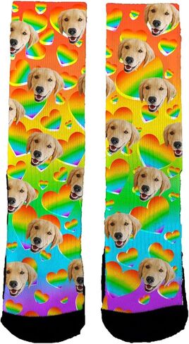 Customized Dog Socks with Picture, Personalized Socks with Your Photo Customized Unisex Cat and Dog Sock Gifts Pride in Saudi Arabia