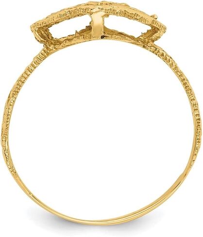 14K Gold Diamond Cut Filigree Ring Size 6 to 7 in Saudi Arabia