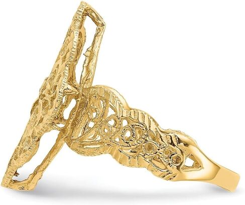 14K Gold Diamond Cut Filigree Ring Size 6 to 7 in Saudi Arabia