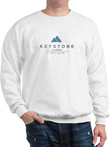 سويت شيرت CafePress Keystone Ski Resort Colorado سويت شيرت كلاسيكي برقبة دائرية خفيف in Kuwait