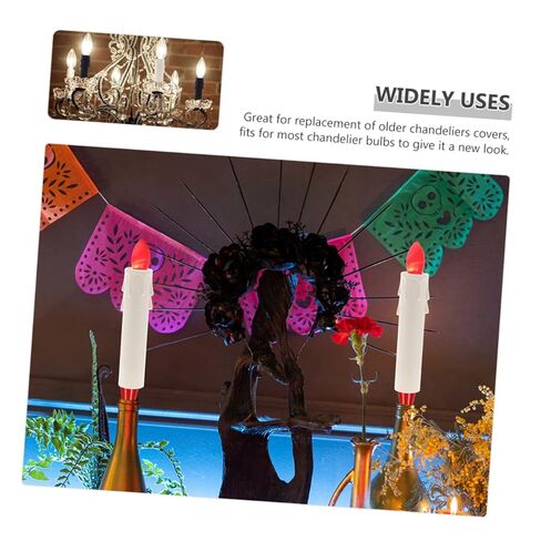 TEHAUX 24pcs Tear Drop Candle Covers Waterproof Plastic Candle Sleeves for Chandelier φ22x105mm Easy to Install for Home Decor and Parties in Saudi Arabia