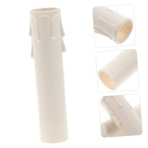 TEHAUX 24pcs Tear Drop Candle Covers Waterproof Plastic Candle Sleeves for Chandelier φ22x105mm Easy to Install for Home Decor and Parties in Saudi Arabia