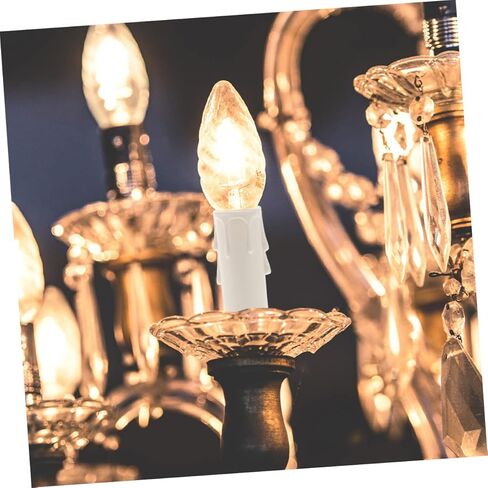 TEHAUX 24pcs Tear Drop Candle Covers Waterproof Plastic Candle Sleeves for Chandelier φ22x105mm Easy to Install for Home Decor and Parties in Saudi Arabia