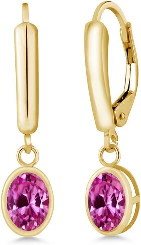 Gem Stone King 14K Yellow Gold Green Tourmaline Earrings For Women (1.70 Cttw, Oval 7X5MM) in Saudi Arabia