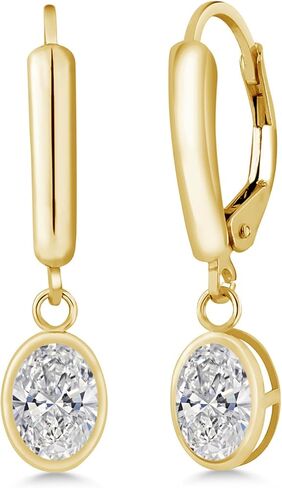 Gem Stone King 14K Yellow Gold Green Tourmaline Earrings For Women (1.70 Cttw, Oval 7X5MM) in Saudi Arabia