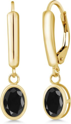 Gem Stone King 14K Yellow Gold Green Tourmaline Earrings For Women (1.70 Cttw, Oval 7X5MM) in Saudi Arabia