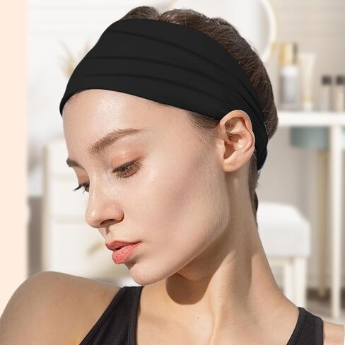Elastic Wide Fashion Thick Knotted Sports Headbands for Women Comfortable and Stretchable for Yoga Running and Fitness in Saudi Arabia
