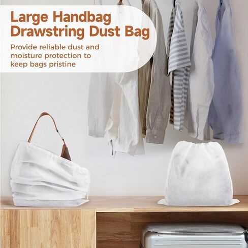 30 قطعة من أكياس الغبار لحقائب اليد والمحافظ، أكياس غبار للمحفظة مقاس 17 × 21 بوصة للتخزين، أكياس تخزين غير منسوجة قابلة للتنفس للمحافظ والأحذية والأحذية طويلة الرقبة والملابس وحقيبة تنظيم المنزل للسفر قابلة لإعادة الاستخدام in Kuwait