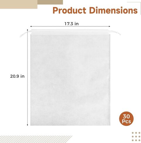 30 قطعة من أكياس الغبار لحقائب اليد والمحافظ، أكياس غبار للمحفظة مقاس 17 × 21 بوصة للتخزين، أكياس تخزين غير منسوجة قابلة للتنفس للمحافظ والأحذية والأحذية طويلة الرقبة والملابس وحقيبة تنظيم المنزل للسفر قابلة لإعادة الاستخدام in Kuwait