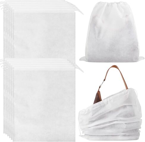 30 قطعة من أكياس الغبار لحقائب اليد والمحافظ، أكياس غبار للمحفظة مقاس 17 × 21 بوصة للتخزين، أكياس تخزين غير منسوجة قابلة للتنفس للمحافظ والأحذية والأحذية طويلة الرقبة والملابس وحقيبة تنظيم المنزل للسفر قابلة لإعادة الاستخدام in Kuwait