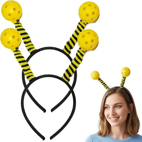 Pickleball Gifts Bee Head Boppers, Funny Pickleball Costume Headbands, 2 Pack Soft Velvet Party Decor, Cute Christmas Gifts for Players & Fans in Saudi Arabia